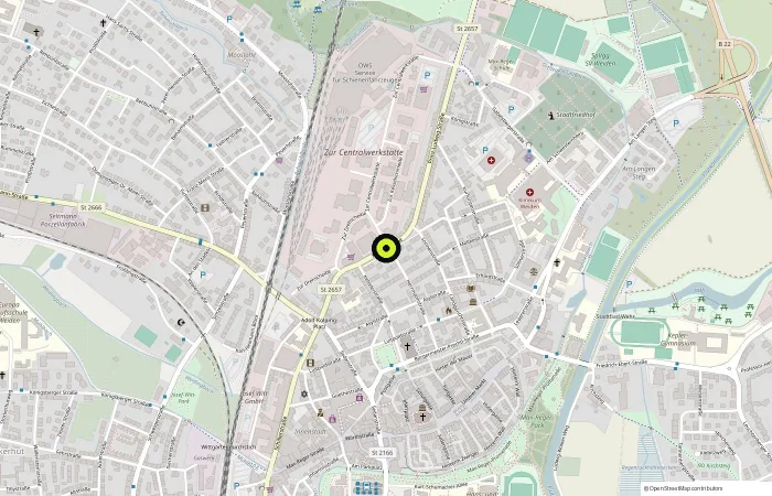 Karte von Weiden mit der Abholung in der Nikolaistraße 6b